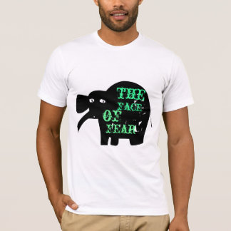 T-shirt elepante, visage, de, crainte