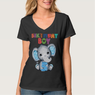 T-shirt Elephant 5e anniversaire garçon 5 ans Eleph à thèm