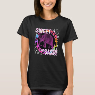 T-shirt Elephant 90s Nostalgie Rainbow Empreinte de léopar