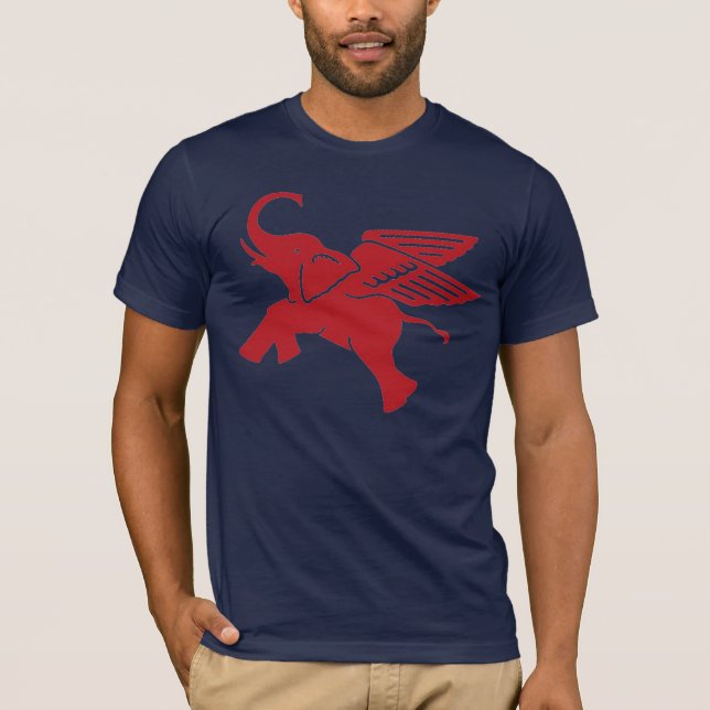 T-shirt Éléphant à ailes rouges (Devant)