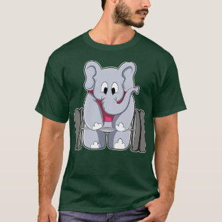 T-shirt Elephant à Bodybuilding avec Barbell