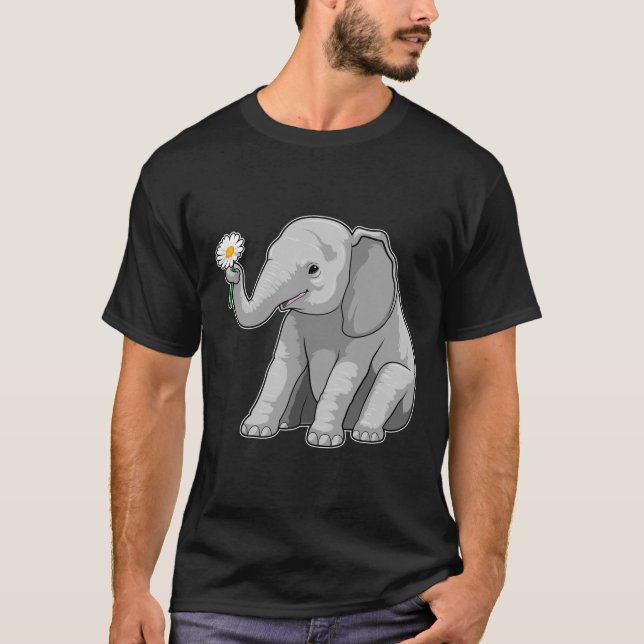 T-shirt Eléphant à fleurs (Devant)