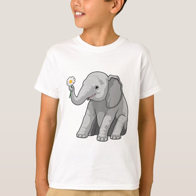 T-shirt Eléphant à fleurs (Devant)