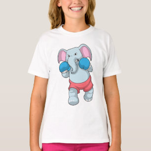 T-shirt Eléphant à la boxe avec gants de boxe