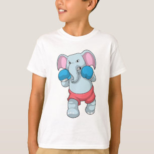 T-shirt Eléphant à la boxe avec gants de boxe