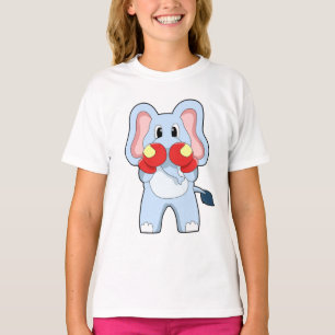 T-shirt Eléphant à la boxe avec gants de boxe