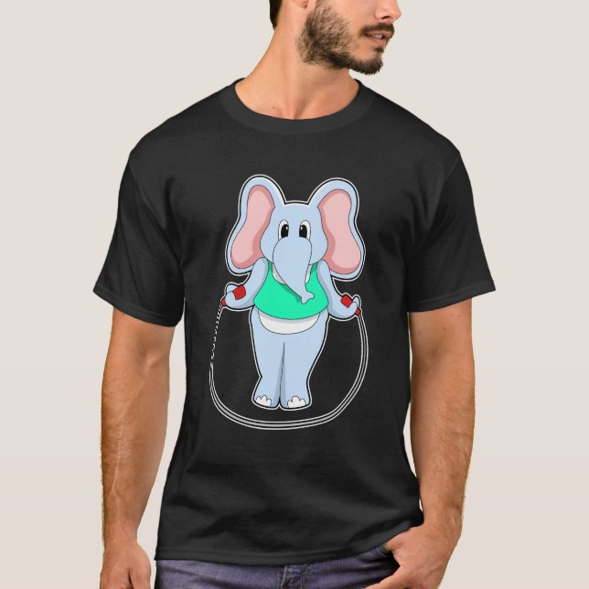 T-shirt Eléphant à la condition physique avec corde de sau (Devant)
