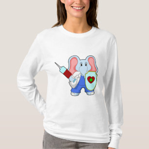 T-shirt Eléphant à la vaccination avec seringue