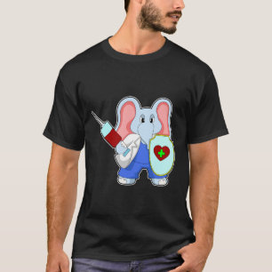 T-shirt Eléphant à la vaccination avec seringue