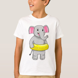 T-shirt Eléphant à nager avec Lifebuoy