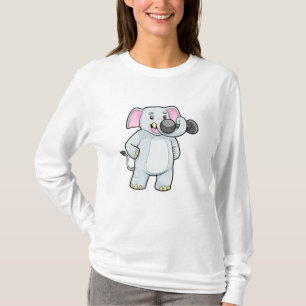 T-shirt Elephant à Strenght entraînement avec Dumbbell