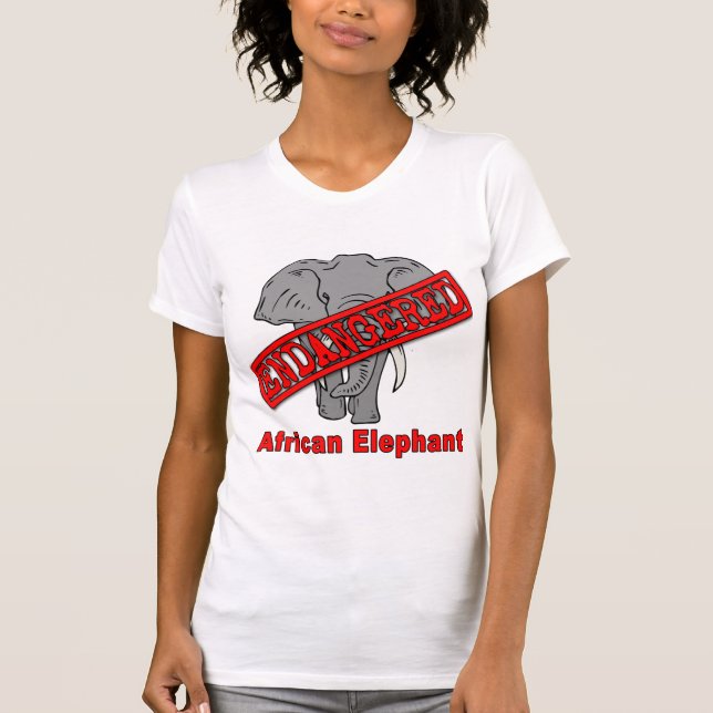 T-shirt Éléphant africain animal mis en danger (Devant)