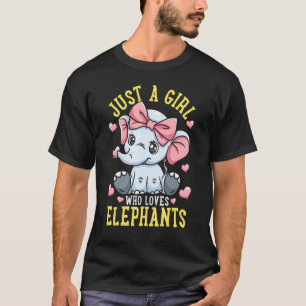 T-shirt Eléphant Aime Juste Une Fille Qui Aime Les Eléphan