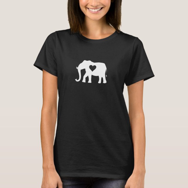 T-shirt Elephant Amour Eléphant Animal de sécurité (Devant)