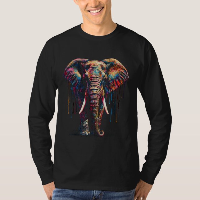 T-shirt Elephant  Animal Colourful Zoo Elephant (Devant)