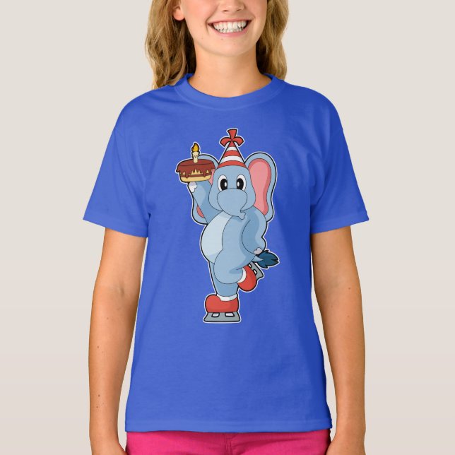 T-shirt Elephant Anniversaire Patinage sur glace (Devant)