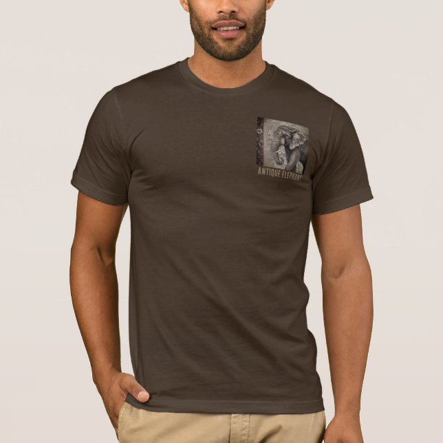 T-shirt Éléphant Antique, Éléphant Vintage (Devant)