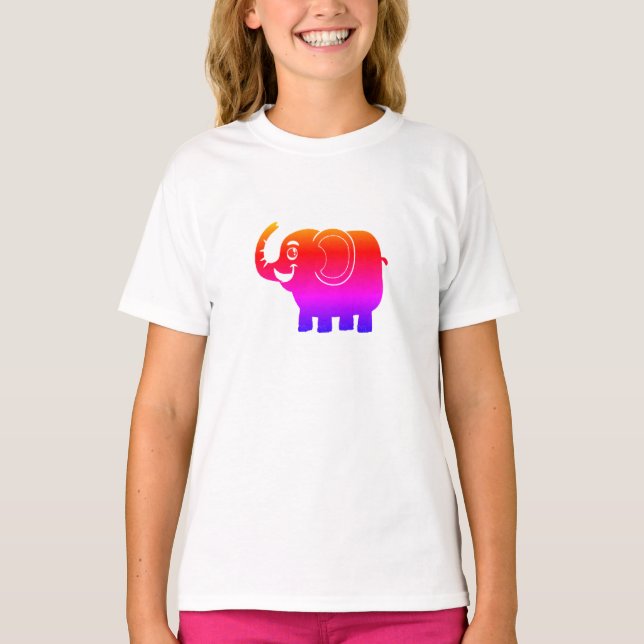 T-shirt Éléphant arc-en-ciel (Devant)