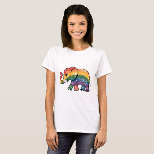 T-shirt Eléphant arc-en-ciel