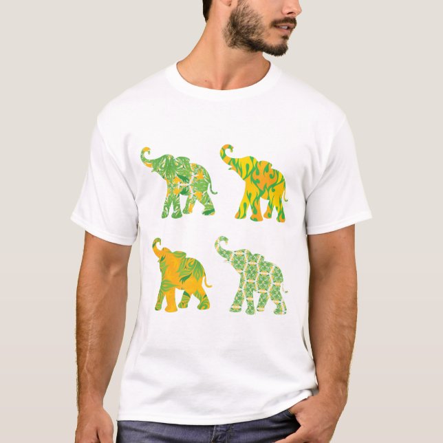 T-shirt Elephant Art Motif Imprimer Unique Moderne (Devant)
