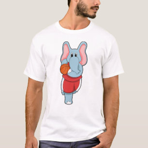 T-shirt Elephant as Basketball player with Basketball