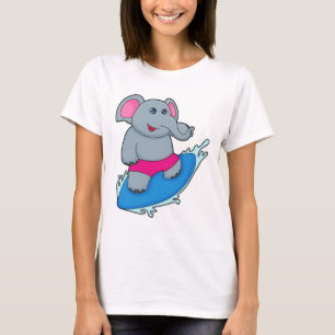 T-shirt Elephant as surfer avec surf