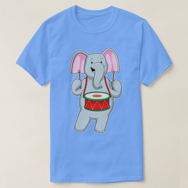 T-shirt Elephant at Music with Drum (Design devant)