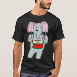 T-shirt Elephant at Music with Drum
