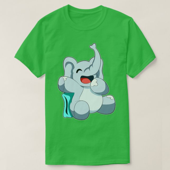 T-shirt Eléphant au coucher avec Coussin (Design devant)