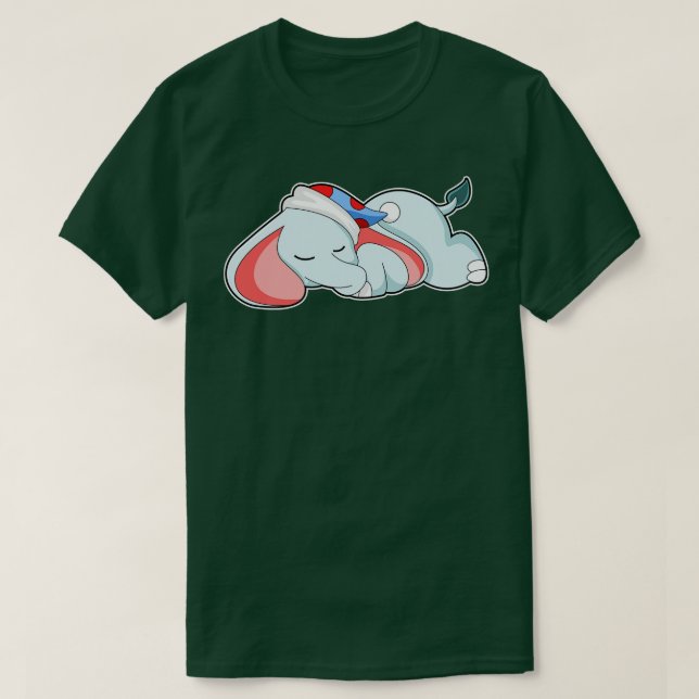 T-shirt Eléphant au coucher avec tête de lit (Design devant)