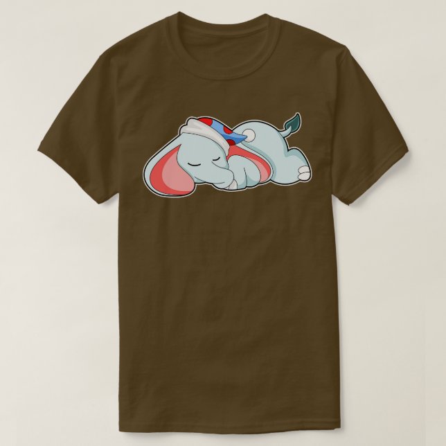 T-shirt Eléphant au coucher avec tête de lit (Design devant)