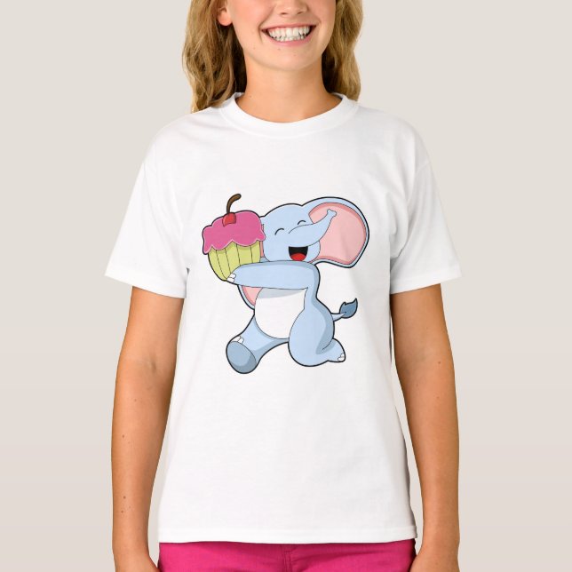 T-shirt Eléphant au gâteau (Devant)