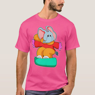 T-shirt Elephant au snowboard avec snowboard