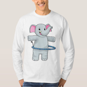 T-shirt Eléphant au sport avec pneus Fitness