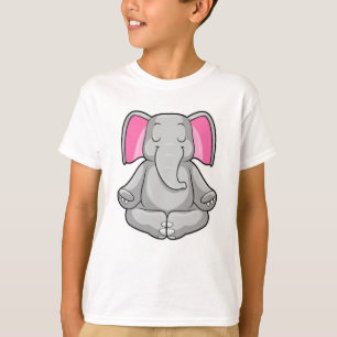 T-shirt Eléphant au yoga en jambe