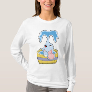 T-shirt Eléphant avec baignoire remplie d'eau