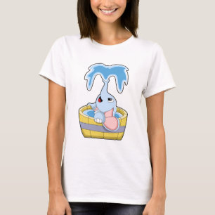 T-shirt Eléphant avec baignoire remplie d'eau
