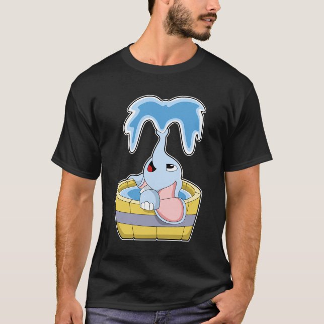 T-shirt Eléphant avec baignoire remplie d'eau (Devant)