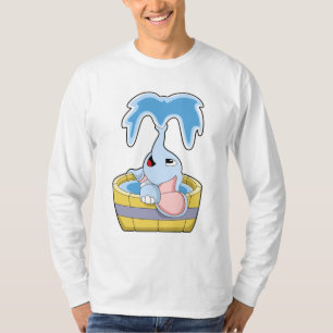 T-shirt Eléphant avec baignoire remplie d'eau
