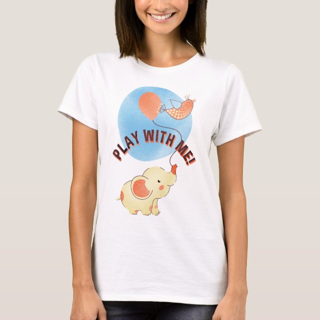 T-shirt éléphant avec ballon (Devant)