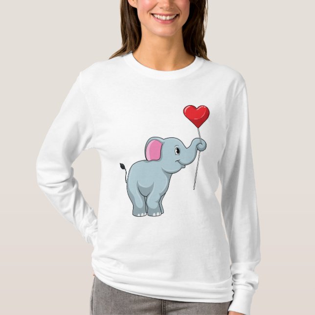 T-shirt Eléphant avec ballon cardiaque (Devant)