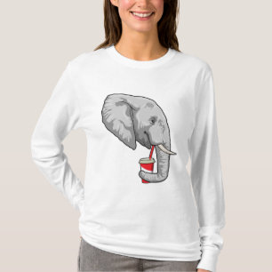 T-shirt Eléphant avec boisson