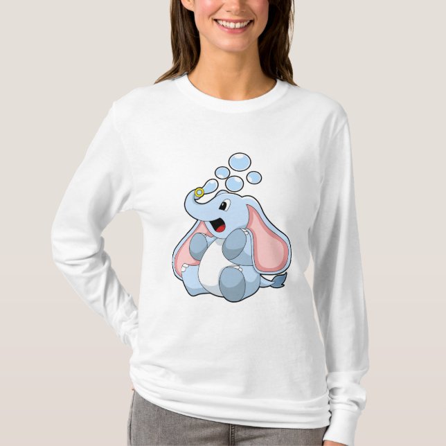 T-shirt Eléphant avec bulles d'eau (Devant)