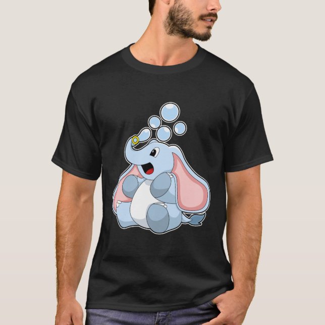 T-shirt Eléphant avec bulles d'eau (Devant)