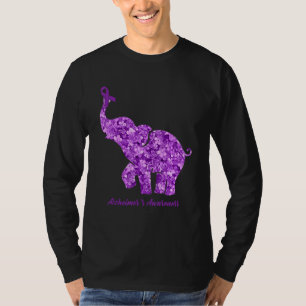 T-shirt Eléphant Avec Fleur Alzheimer S Sensibilisation Ru