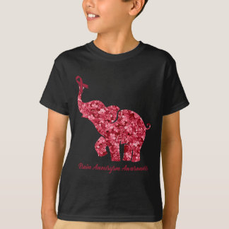 T-shirt Eléphant Avec Fleur Cerveau Aneurysme Sensibilisat