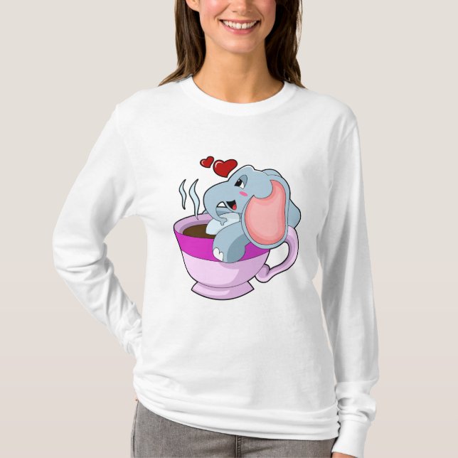 T-shirt Elephant avec la coupe du café (Devant)
