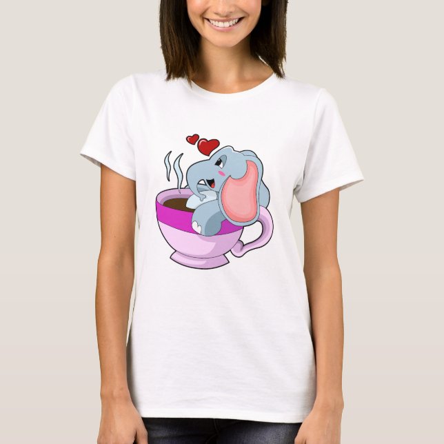 T-shirt Elephant avec la coupe du café (Devant)