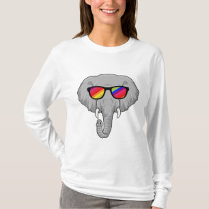 T-shirt Eléphant avec lunettes de soleil