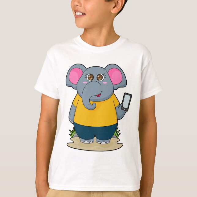 T-shirt Eléphant avec mobile (Devant)